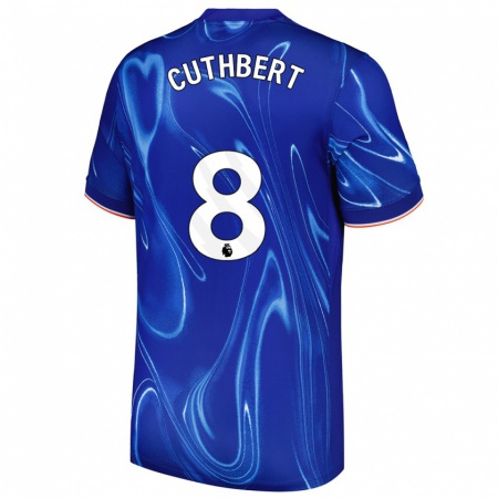 Kandiny Gyermek Erin Cuthbert #8 Kék Fehér Hazai Jersey 2024/25 Mez Póló Ing