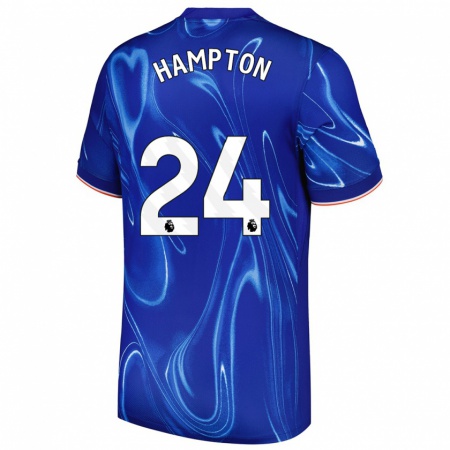 Kandiny Gyermek Hannah Hampton #24 Kék Fehér Hazai Jersey 2024/25 Mez Póló Ing