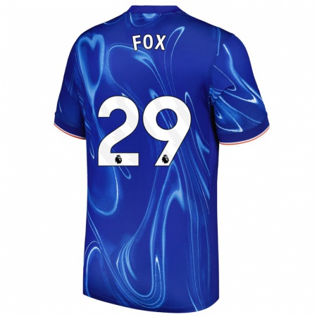 Kandiny Gyermek Jorja Fox #29 Kék Fehér Hazai Jersey 2024/25 Mez Póló Ing