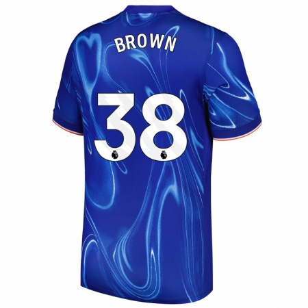 Kandiny Gyermek Cerys Brown #38 Kék Fehér Hazai Jersey 2024/25 Mez Póló Ing