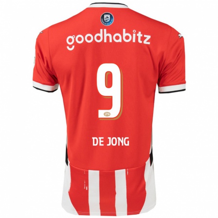 Kandiny Gyermek Luuk De Jong #9 Piros Fehér Hazai Jersey 2024/25 Mez Póló Ing