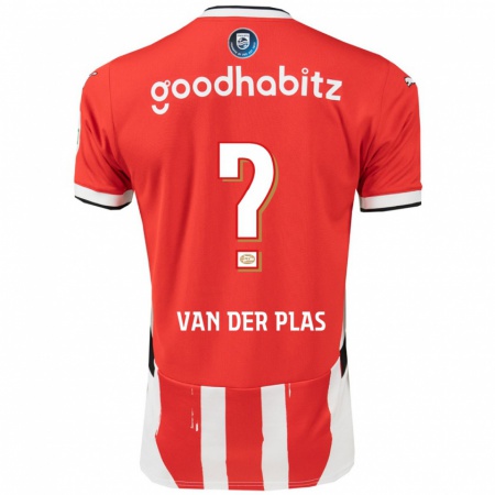 Kandiny Gyermek Sven Van Der Plas #0 Piros Fehér Hazai Jersey 2024/25 Mez Póló Ing