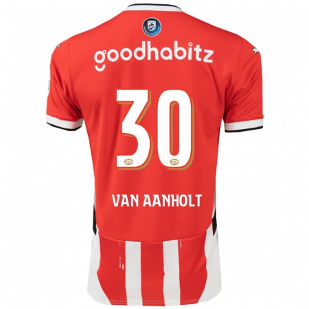 Kandiny Gyermek Patrick Van Aanholt #30 Piros Fehér Hazai Jersey 2024/25 Mez Póló Ing