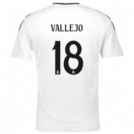 Kandiny Gyermek Jesús Vallejo #18 Fehér Hazai Jersey 2024/25 Mez Póló Ing