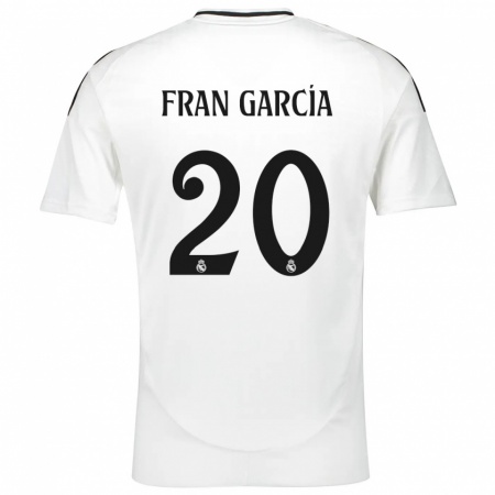 Kandiny Gyermek Fran García #20 Fehér Hazai Jersey 2024/25 Mez Póló Ing