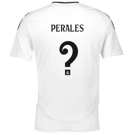 Kandiny Gyermek Miguel Perales #0 Fehér Hazai Jersey 2024/25 Mez Póló Ing