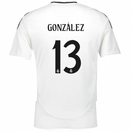 Kandiny Gyermek Fran González #13 Fehér Hazai Jersey 2024/25 Mez Póló Ing