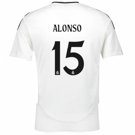 Kandiny Gyermek Borja Alonso #15 Fehér Hazai Jersey 2024/25 Mez Póló Ing