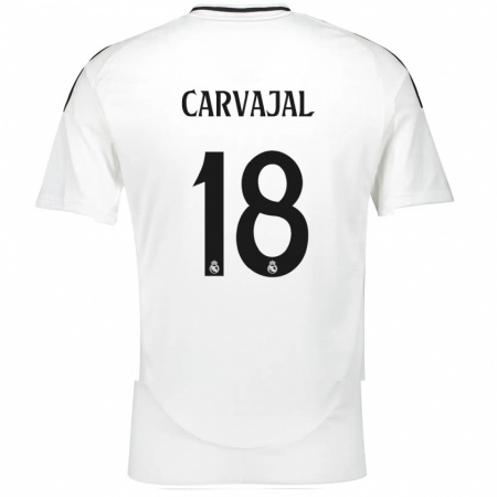 Kandiny Gyermek Ángel Carvajal #18 Fehér Hazai Jersey 2024/25 Mez Póló Ing