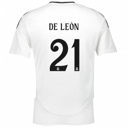 Kandiny Gyermek Jeremy De León #21 Fehér Hazai Jersey 2024/25 Mez Póló Ing