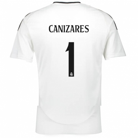 Kandiny Gyermek Lucas Cañizares #1 Fehér Hazai Jersey 2024/25 Mez Póló Ing