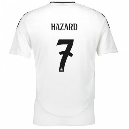 Kandiny Gyermek Eden Hazard #7 Fehér Hazai Jersey 2024/25 Mez Póló Ing