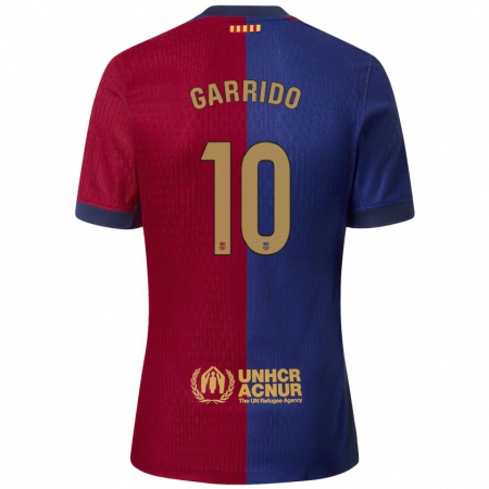 Kandiny Gyermek Aleix Garrido #10 Kék Piros Hazai Jersey 2024/25 Mez Póló Ing