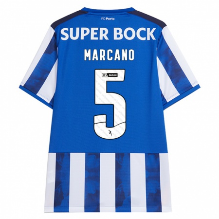 Kandiny Gyermek Iván Marcano #5 Kék Fehér Hazai Jersey 2024/25 Mez Póló Ing