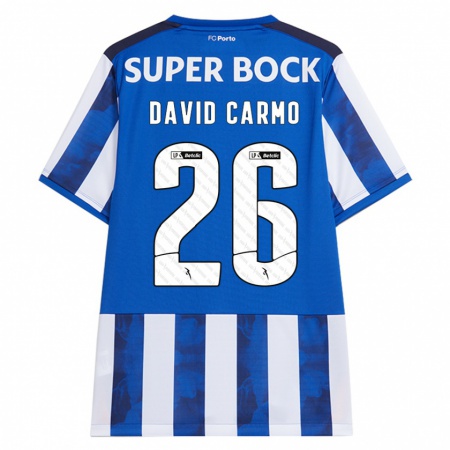 Kandiny Gyermek David Carmo #26 Kék Fehér Hazai Jersey 2024/25 Mez Póló Ing