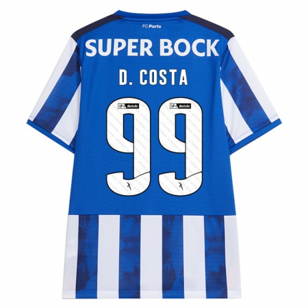 Kandiny Gyermek Diogo Costa #99 Kék Fehér Hazai Jersey 2024/25 Mez Póló Ing