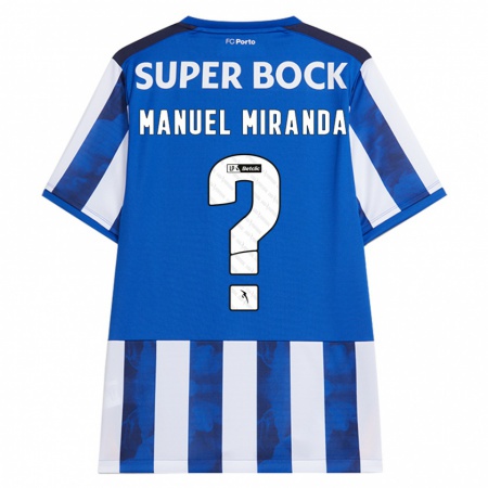 Kandiny Gyermek Manuel Miranda #0 Kék Fehér Hazai Jersey 2024/25 Mez Póló Ing