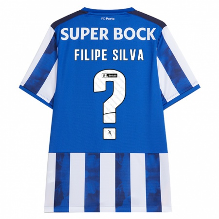 Kandiny Gyermek Filipe Silva #0 Kék Fehér Hazai Jersey 2024/25 Mez Póló Ing