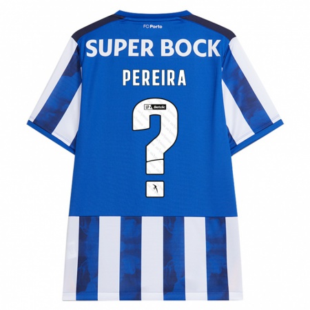 Kandiny Gyermek João Pereira #0 Kék Fehér Hazai Jersey 2024/25 Mez Póló Ing