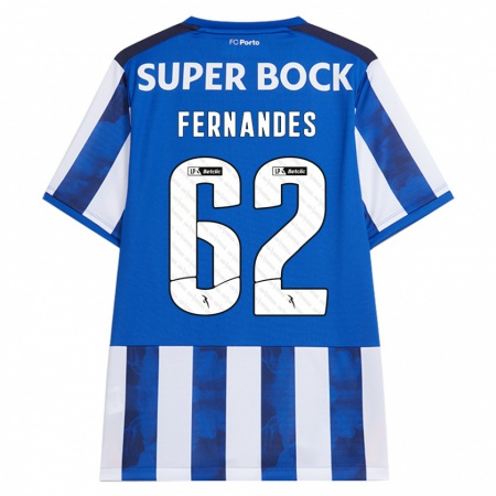 Kandiny Gyermek Rodrigo Fernandes #62 Kék Fehér Hazai Jersey 2024/25 Mez Póló Ing