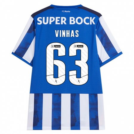 Kandiny Gyermek David Vinhas #63 Kék Fehér Hazai Jersey 2024/25 Mez Póló Ing