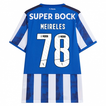 Kandiny Gyermek Jorge Meireles #78 Kék Fehér Hazai Jersey 2024/25 Mez Póló Ing