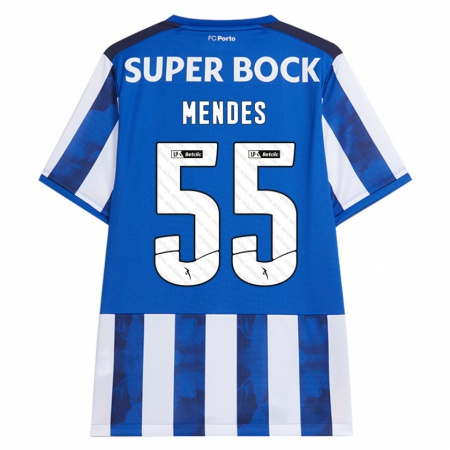 Kandiny Gyermek João Mendes #55 Kék Fehér Hazai Jersey 2024/25 Mez Póló Ing