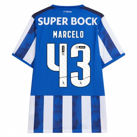 Kandiny Gyermek Joao Marcelo #43 Kék Fehér Hazai Jersey 2024/25 Mez Póló Ing