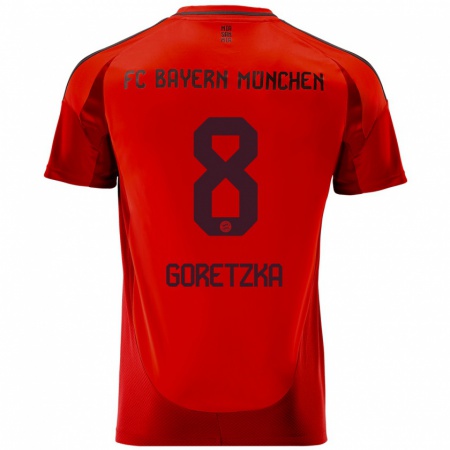 Kandiny Gyermek Leon Goretzka #8 Piros Hazai Jersey 2024/25 Mez Póló Ing