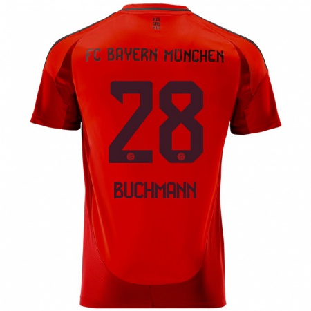 Kandiny Gyermek Tarek Buchmann #28 Piros Hazai Jersey 2024/25 Mez Póló Ing