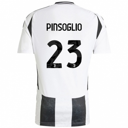 Kandiny Gyermek Carlo Pinsoglio #23 Fehér Fekete Hazai Jersey 2024/25 Mez Póló Ing