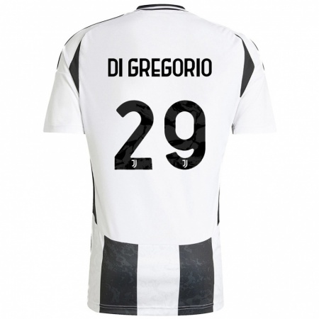 Kandiny Gyermek Michele Di Gregorio #29 Fehér Fekete Hazai Jersey 2024/25 Mez Póló Ing