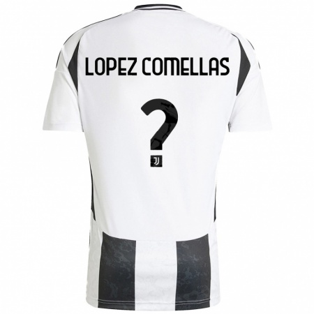 Kandiny Gyermek Ivan Lopez Comellas #0 Fehér Fekete Hazai Jersey 2024/25 Mez Póló Ing