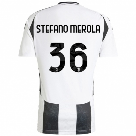 Kandiny Gyermek Antonio Stefano Merola #36 Fehér Fekete Hazai Jersey 2024/25 Mez Póló Ing