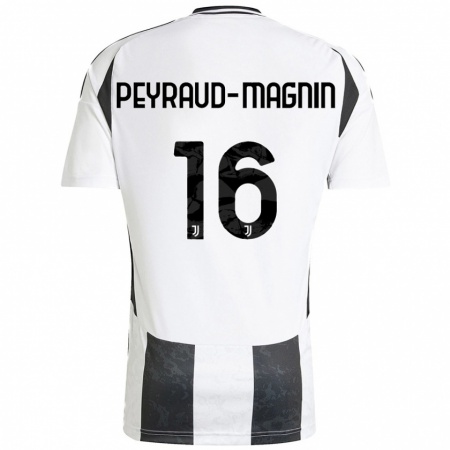 Kandiny Gyermek Pauline Peyraud-Magnin #16 Fehér Fekete Hazai Jersey 2024/25 Mez Póló Ing