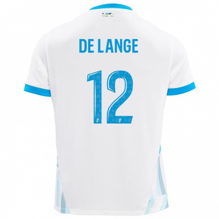 Kandiny Gyermek Jeffrey De Lange #12 Fehér Ég Kék Hazai Jersey 2024/25 Mez Póló Ing