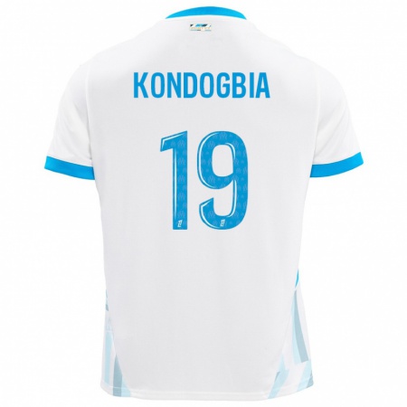 Kandiny Gyermek Geoffrey Kondogbia #19 Fehér Ég Kék Hazai Jersey 2024/25 Mez Póló Ing