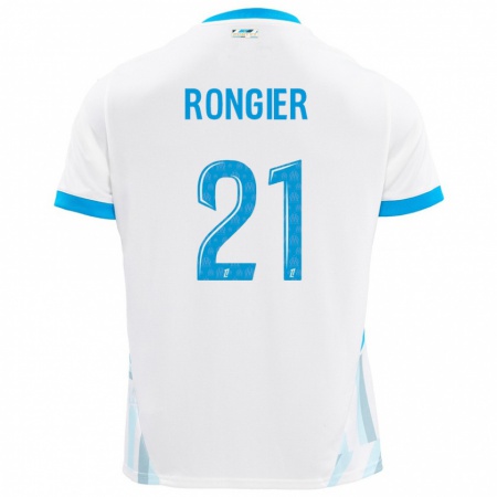 Kandiny Gyermek Valentin Rongier #21 Fehér Ég Kék Hazai Jersey 2024/25 Mez Póló Ing