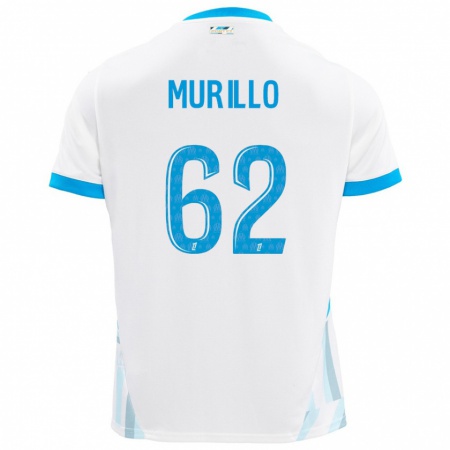 Kandiny Gyermek Amir Murillo #62 Fehér Ég Kék Hazai Jersey 2024/25 Mez Póló Ing