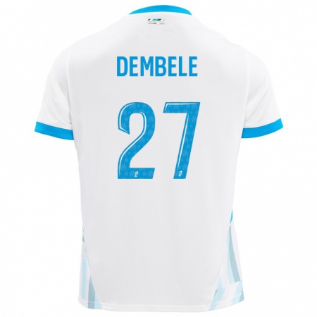 Kandiny Gyermek Coumba Dembélé #27 Fehér Ég Kék Hazai Jersey 2024/25 Mez Póló Ing