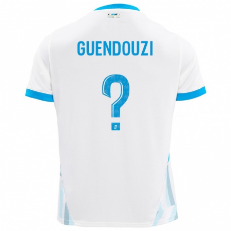 Kandiny Gyermek Milan Guendouzi #0 Fehér Ég Kék Hazai Jersey 2024/25 Mez Póló Ing