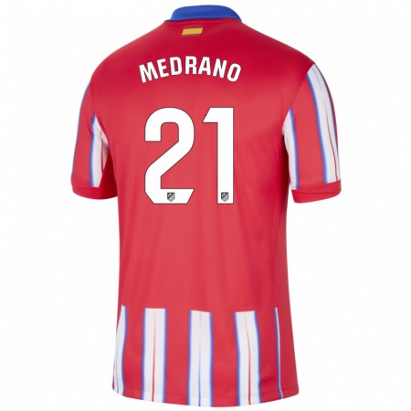 Kandiny Gyermek Fernando Medrano #21 Piros Fehér Kék Hazai Jersey 2024/25 Mez Póló Ing