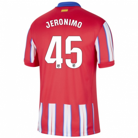 Kandiny Gyermek Isaiah Jeronimo #45 Piros Fehér Kék Hazai Jersey 2024/25 Mez Póló Ing