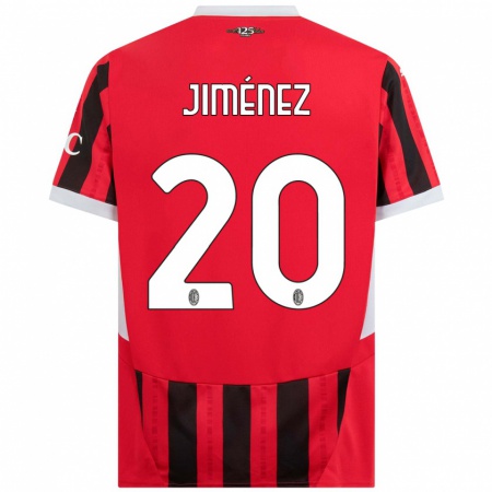 Kandiny Gyermek Álex Jiménez #20 Piros Fekete Hazai Jersey 2024/25 Mez Póló Ing