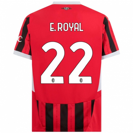 Kandiny Gyermek Emerson Royal #22 Piros Fekete Hazai Jersey 2024/25 Mez Póló Ing