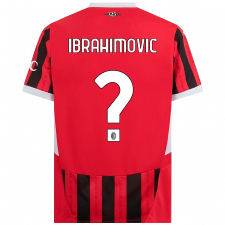 Kandiny Gyermek Vincent Ibrahimovic #0 Piros Fekete Hazai Jersey 2024/25 Mez Póló Ing