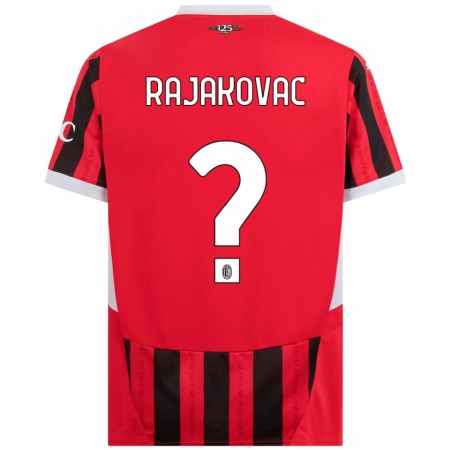 Kandiny Gyermek Mihajlo Rajakovac #0 Piros Fekete Hazai Jersey 2024/25 Mez Póló Ing