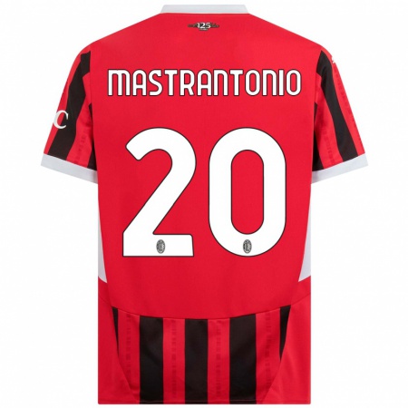 Kandiny Gyermek Davide Mastrantonio #20 Piros Fekete Hazai Jersey 2024/25 Mez Póló Ing