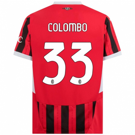 Kandiny Gyermek Federico Colombo #33 Piros Fekete Hazai Jersey 2024/25 Mez Póló Ing