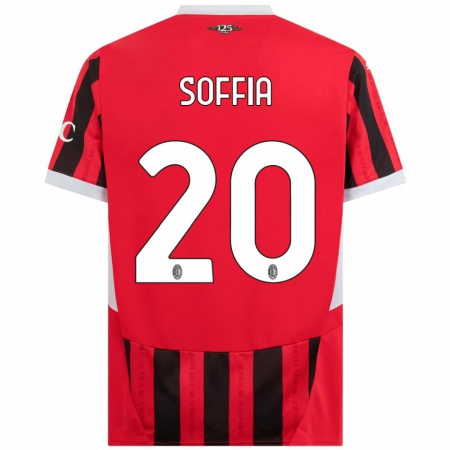 Kandiny Gyermek Angelica Soffia #20 Piros Fekete Hazai Jersey 2024/25 Mez Póló Ing